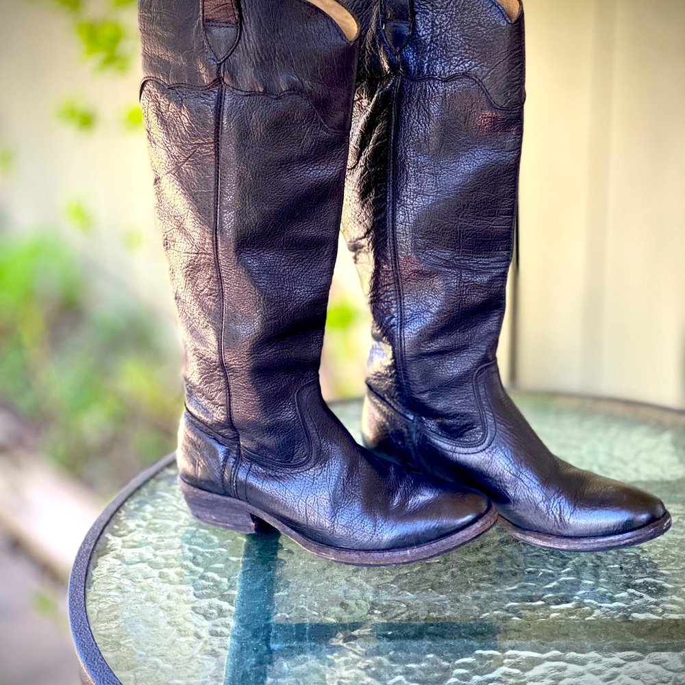 Women’s Frye Pull-On, Knee High Western Riding Boots- Size 7